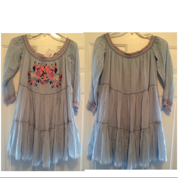 HP ⭐️FREE PEOPLE Sunbeams Mini Dress S NWT Blue - Picture 3 of 9
